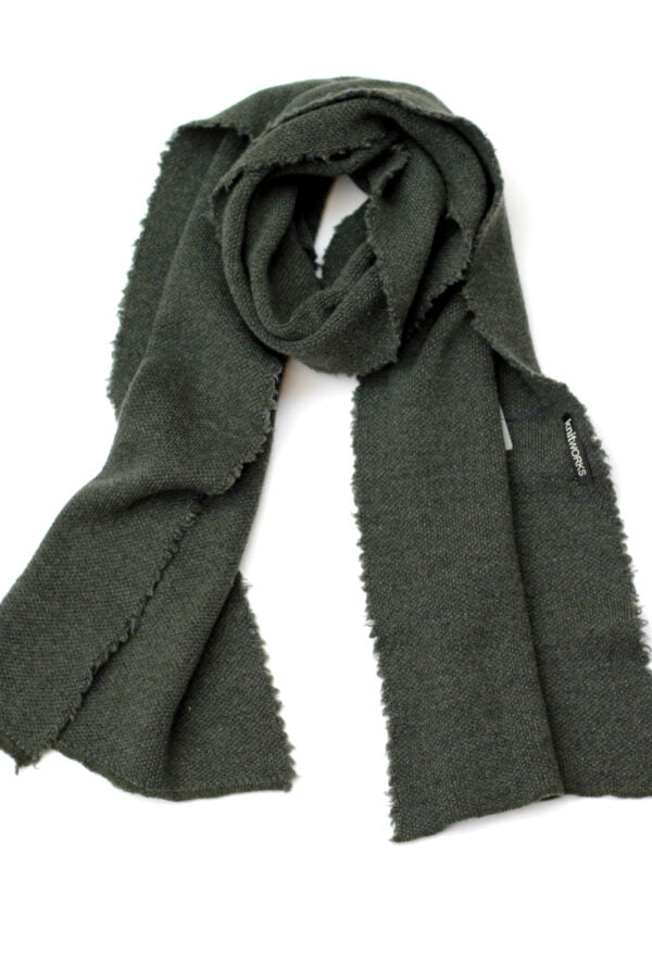 Knitted scarf, soft olive-green