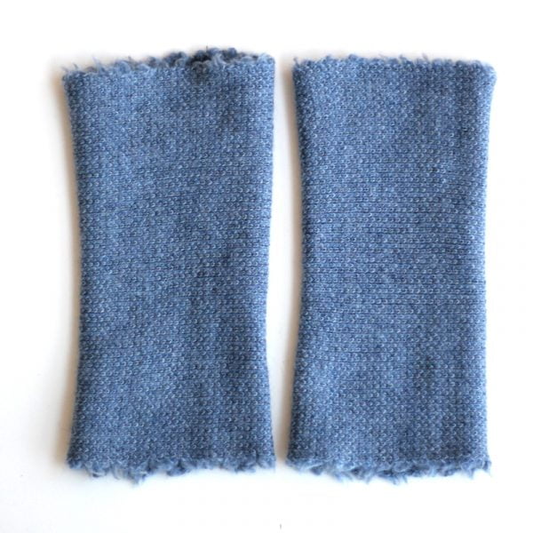 Wrist warmer, soft blue tweed