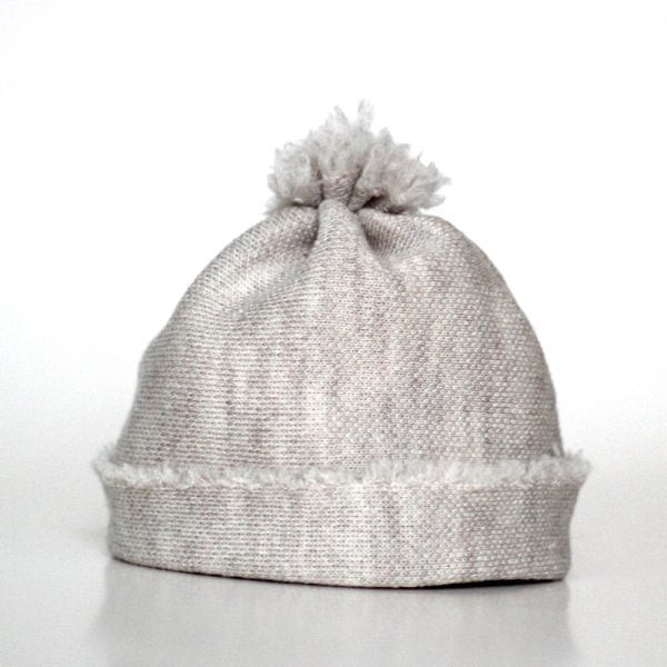 Wool beanie, light beige, 0-2 months