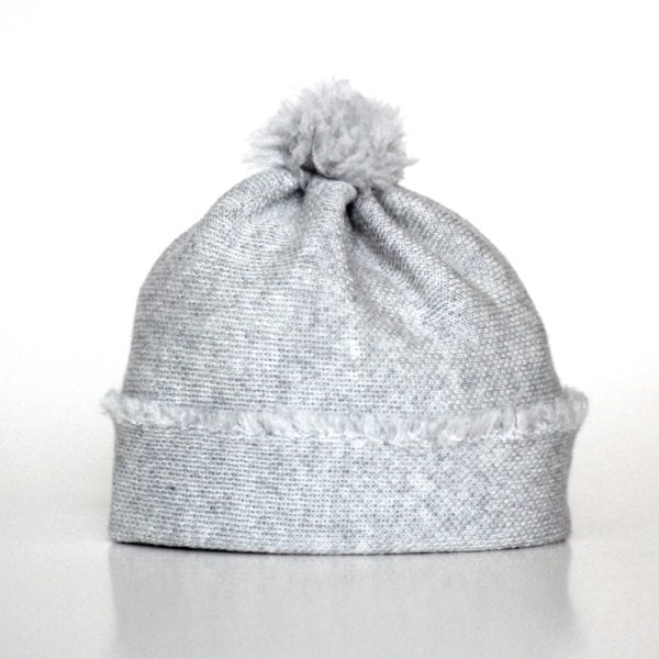 Wool beanie, light gray, 0-2 months