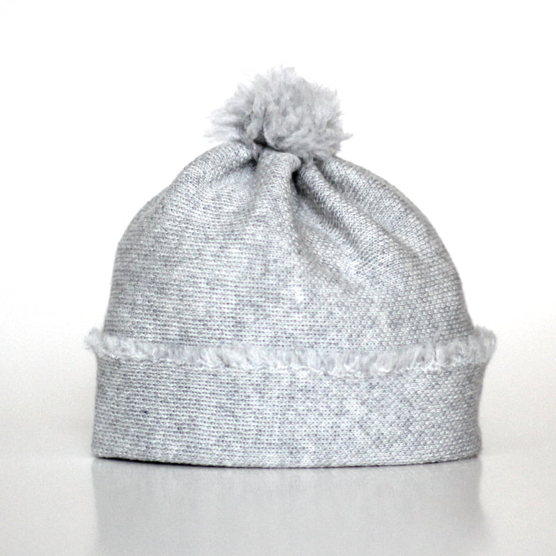 Wool beanie, light gray, 0-2 months